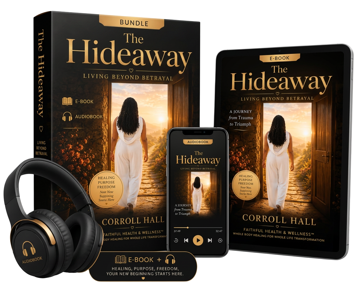 The Hideaway bundle — hardcover book, e-reader, audiobook and headphones by Corroll Hall
